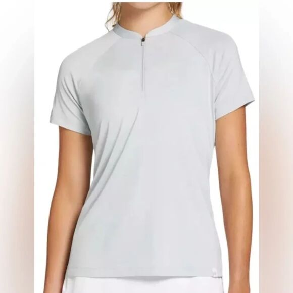 Lady Hagen Women's Sport Short Sleeve Polo Top Gray Size Large NWT - Picture 1 of 4
